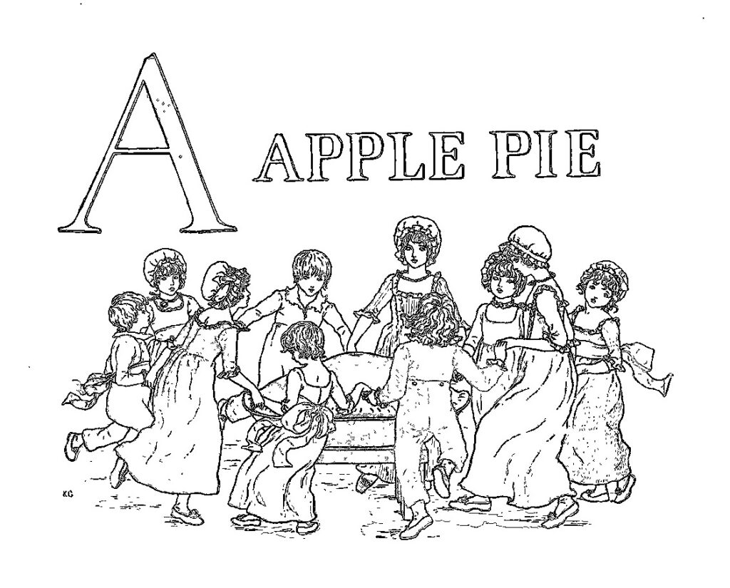 ケイト・グリーナウェイ『アップルパイ A APPLE PIE』塗り絵