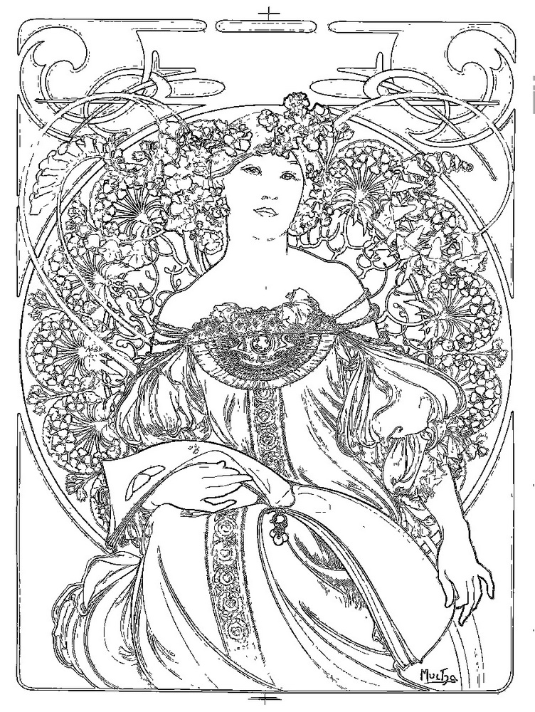 Mucha “Reverie” coloring book