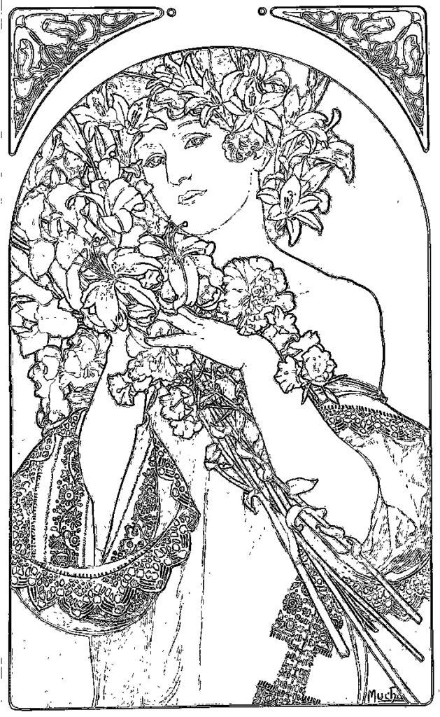 Mucha_flower_coloring book