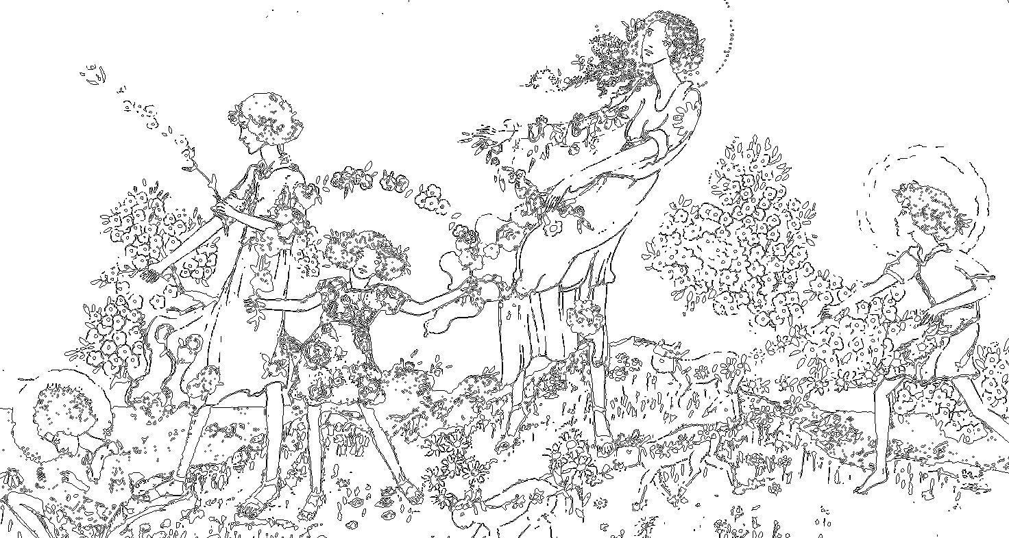 Children with garlands of flowers